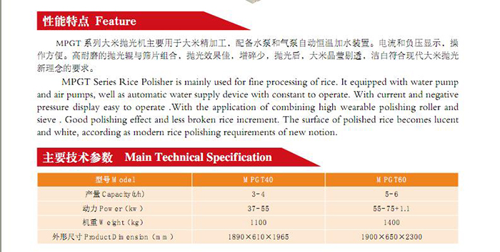 MPGT SERIES RICE POLISHER(图2)